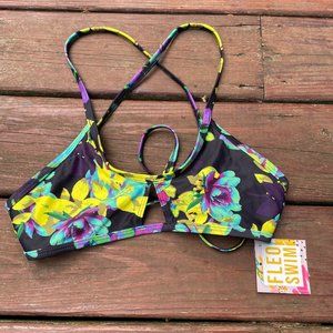 Fleo Swim -Keyhole Scoop Bikini Top - Luminescent Rose Size M